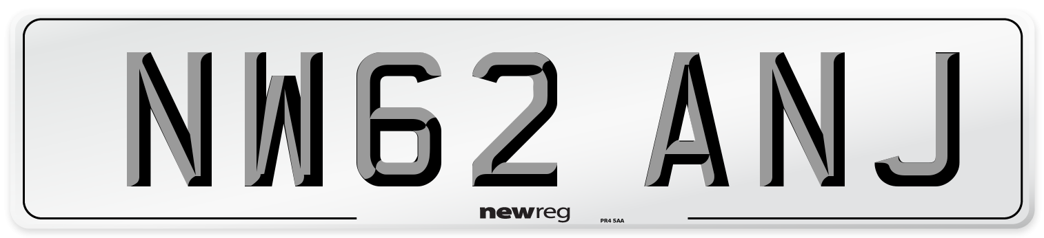 NW62 ANJ Number Plate from New Reg